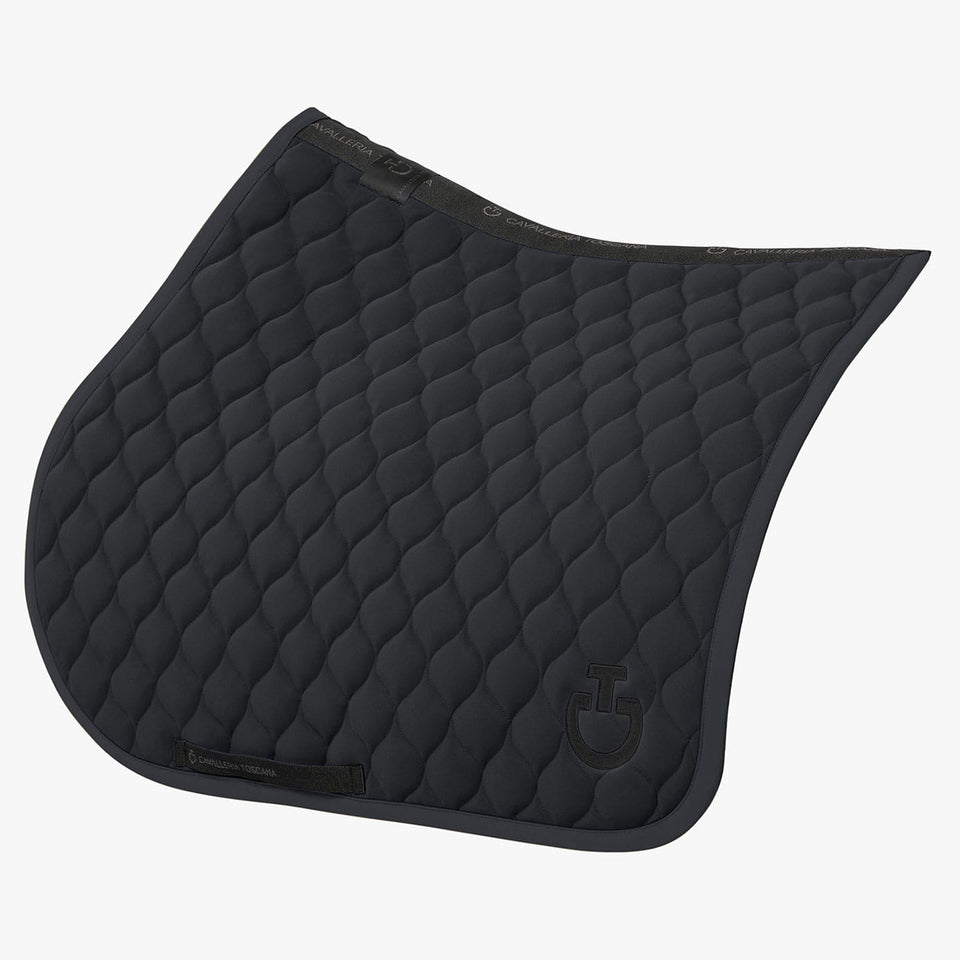 Cavalleria Toscana Circular Quilted Jumping Saddle Cloth - Charcoal Blue