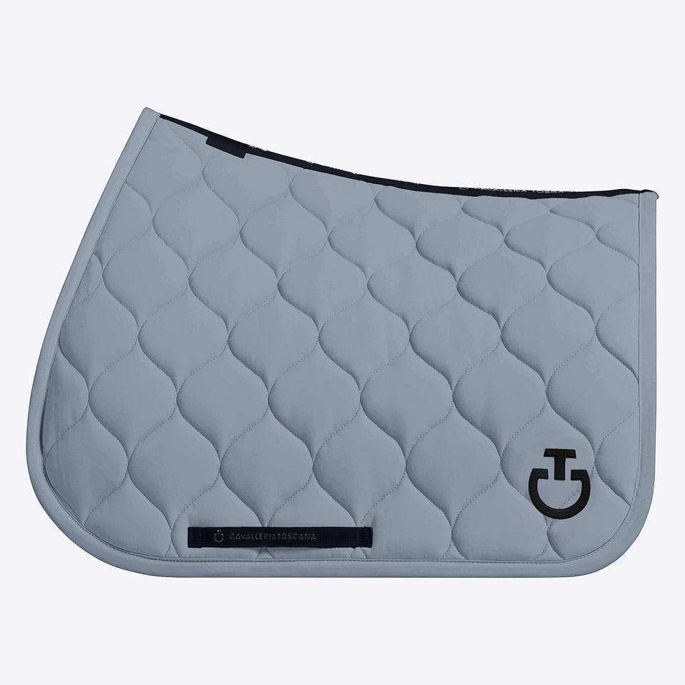 Cavalleria Toscana Circular Quilted Jumping Saddle Cloth - Windward Blue