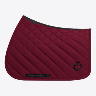 Cavalleria Toscana Diamonds and Lines Quilted Jumping Saddle Cloth - Bordeaux