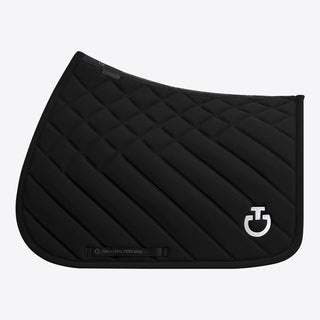 Cavalleria Toscana Diamonds and Lines Quilted Jumping Saddle Cloth - Black