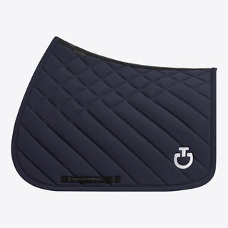 Cavalleria Toscana Diamonds and Lines Quilted Jumping Saddle Cloth - Navy