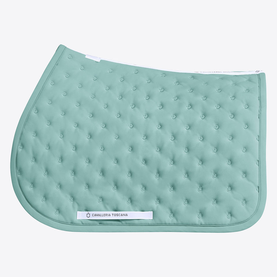 Cavalleria Toscana Embroidery Quilted Jumping Saddle Cloth - Light Teal Green
