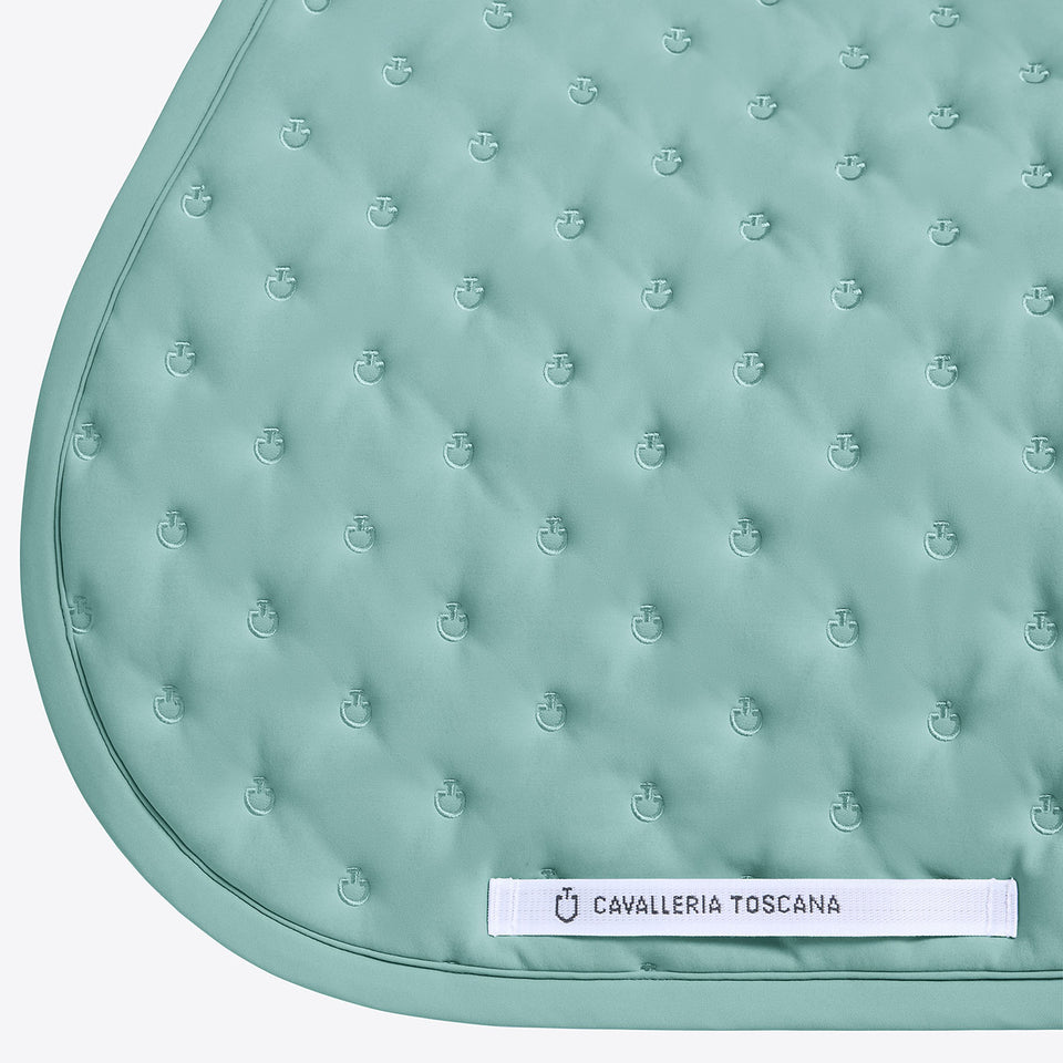 Cavalleria Toscana Embroidery Quilted Jumping Saddle Cloth - Light Teal Green