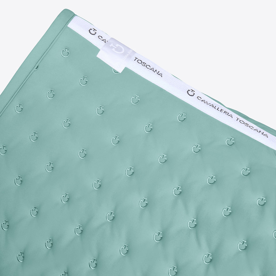 Cavalleria Toscana Embroidery Quilted Jumping Saddle Cloth - Light Teal Green