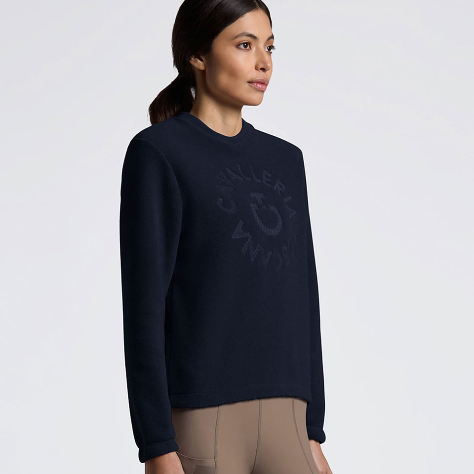 Cavalleria Toscana Fleece Crew Neck Pullover - Navy