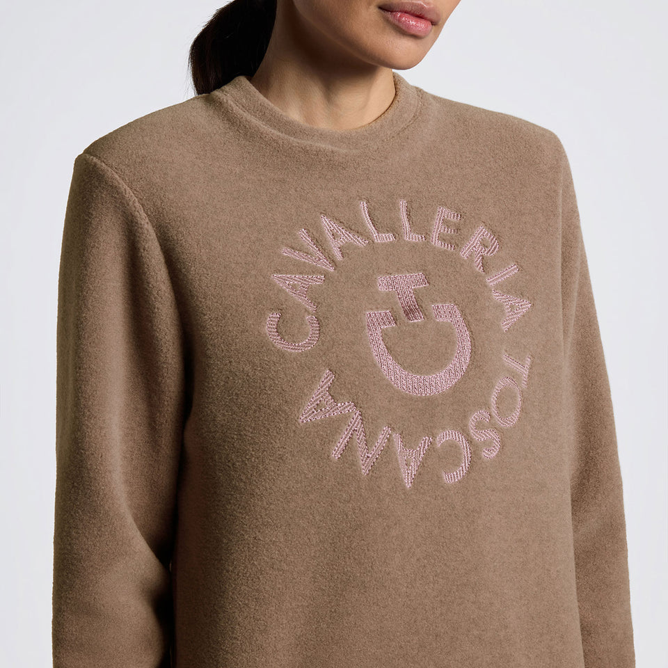 Cavalleria Toscana Fleece Crew Neck Pullover - Walnut
