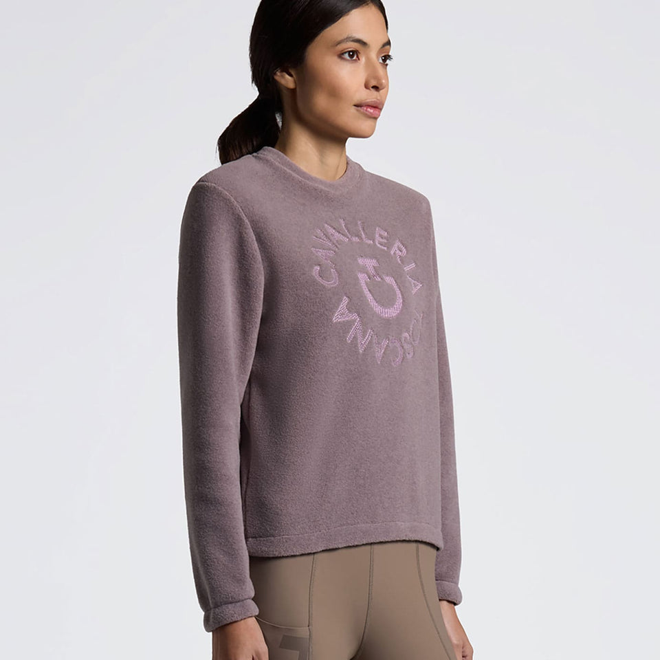 Cavalleria Toscana Fleece Crew Neck Pullover - Grape Shake