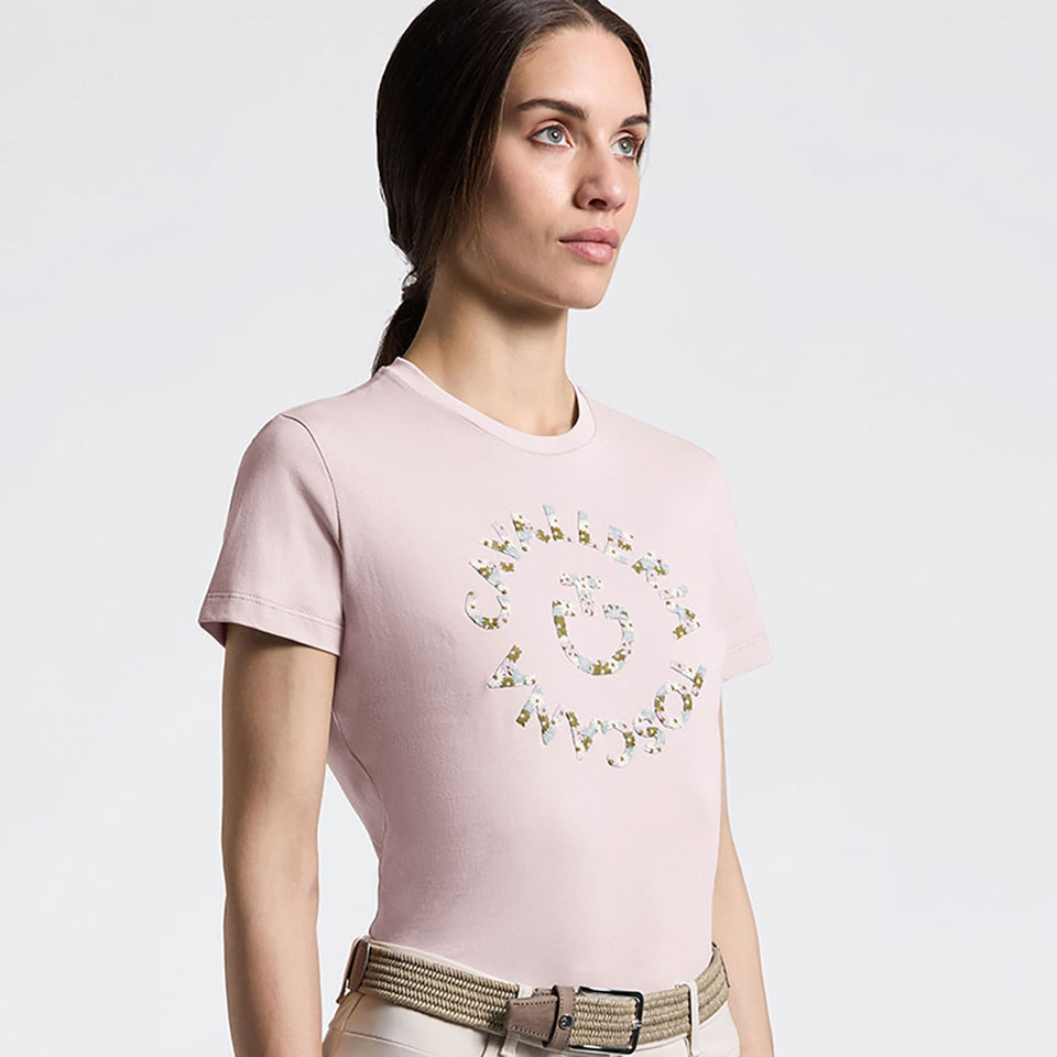 Cavalleria Toscana Floral Embroidery T-Shirt - Violet Ice