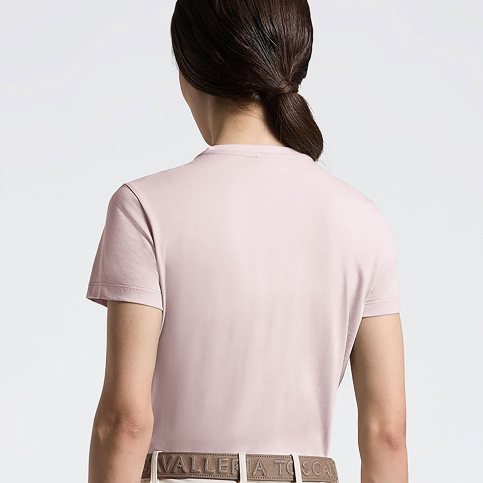 Cavalleria Toscana Floral Embroidery T-Shirt - Violet Ice