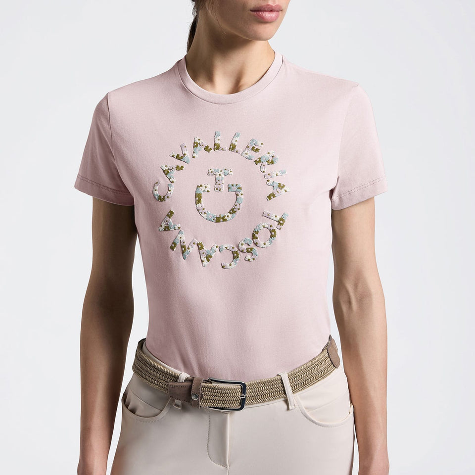 Cavalleria Toscana Floral Embroidery T-Shirt - Violet Ice