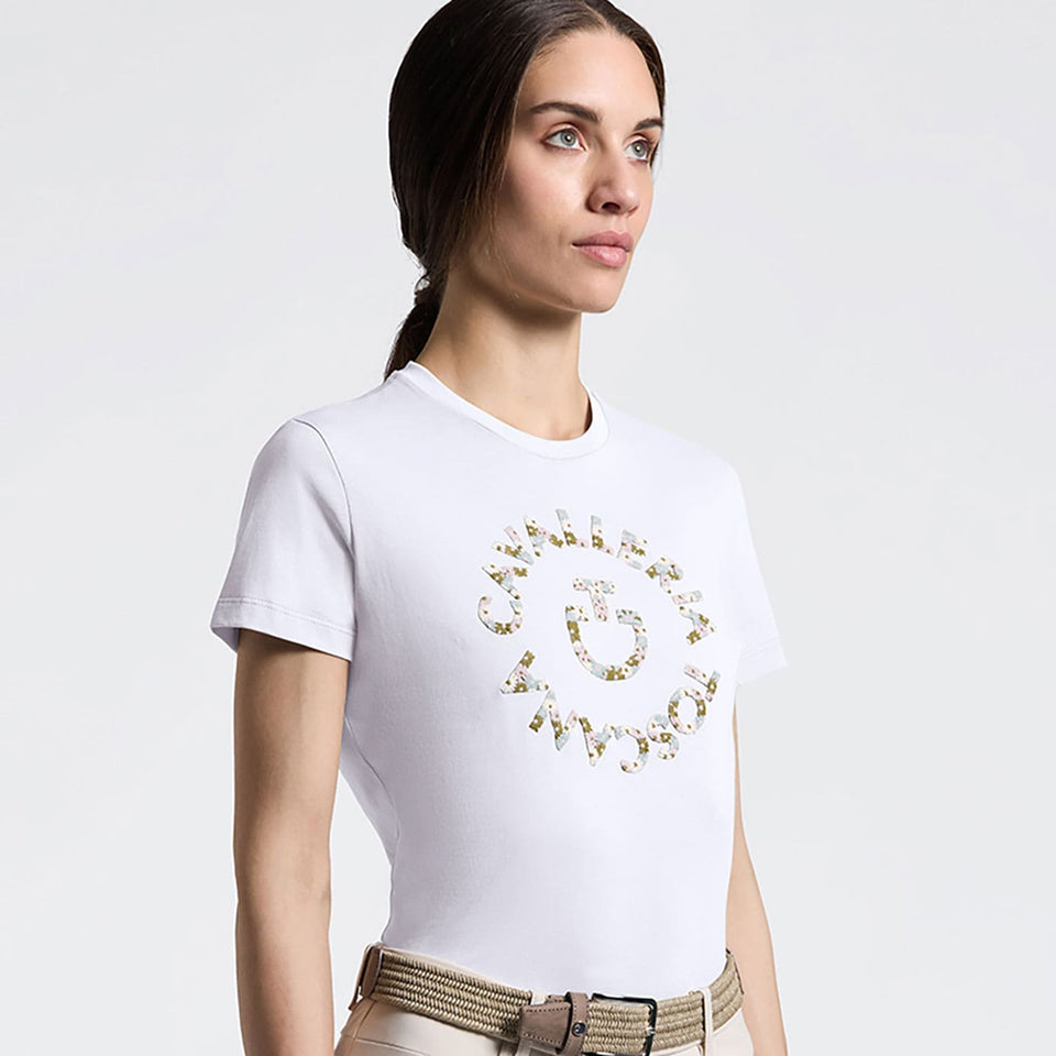 Cavalleria Toscana Floral Embroidery T-Shirt - White