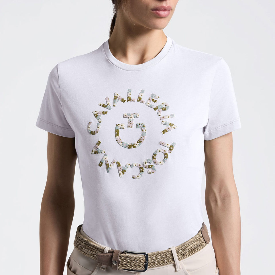 Cavalleria Toscana Floral Embroidery T-Shirt - White