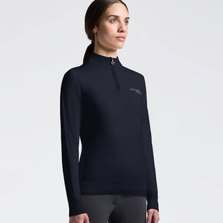 Cavalleria Toscana Merino Half Zip Sweater - Charcoal Blue