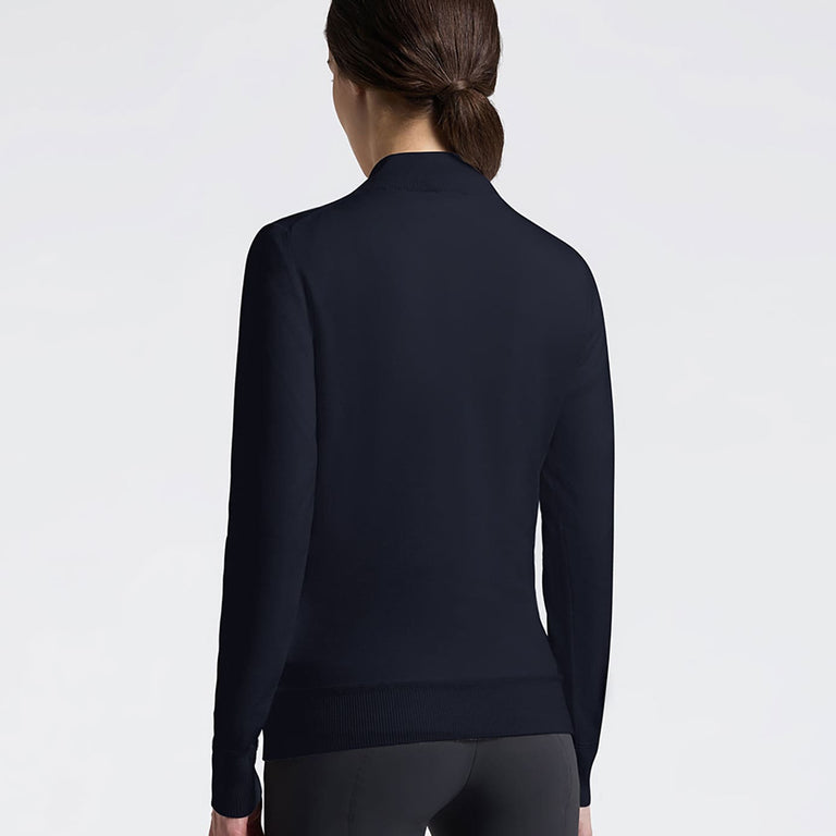 Cavalleria Toscana Merino Half Zip Sweater - Charcoal Blue