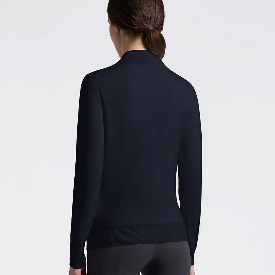 Cavalleria Toscana Merino Half Zip Sweater - Charcoal Blue