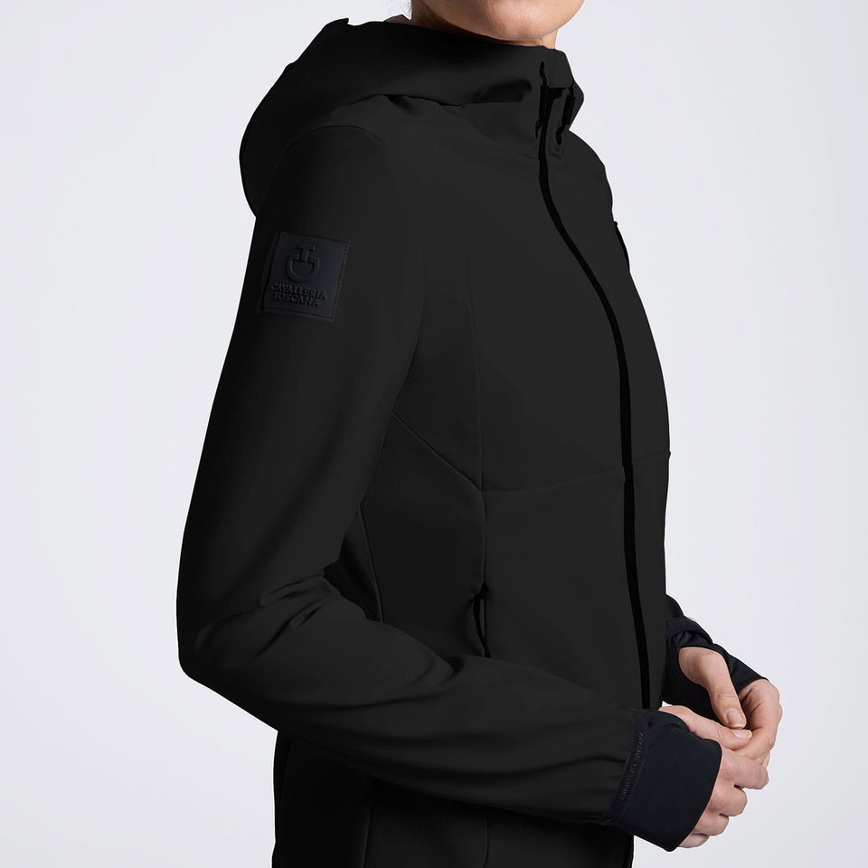 Cavalleria Toscana Thermal Hooded Performance Softshell Jacket - Black