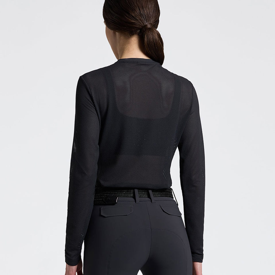 Cavalleria Toscana Jersey Mesh Long-Sleeve T-Shirt - Charcoal Blue