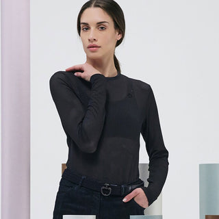 Cavalleria Toscana Jersey Mesh Long-Sleeve T-Shirt - Charcoal Blue