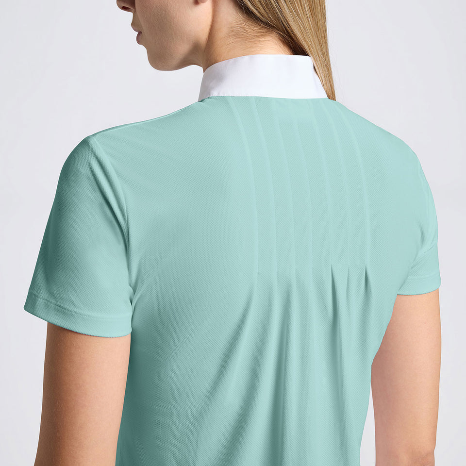Cavalleria Toscana Jersey Pleated Back Show Shirt - Light Teal Green