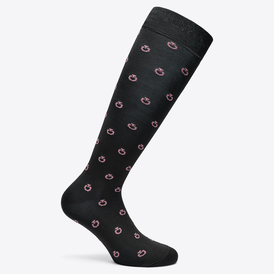 Cavalleria Toscana Mini Jacquard Socks - Black/Grape Shake