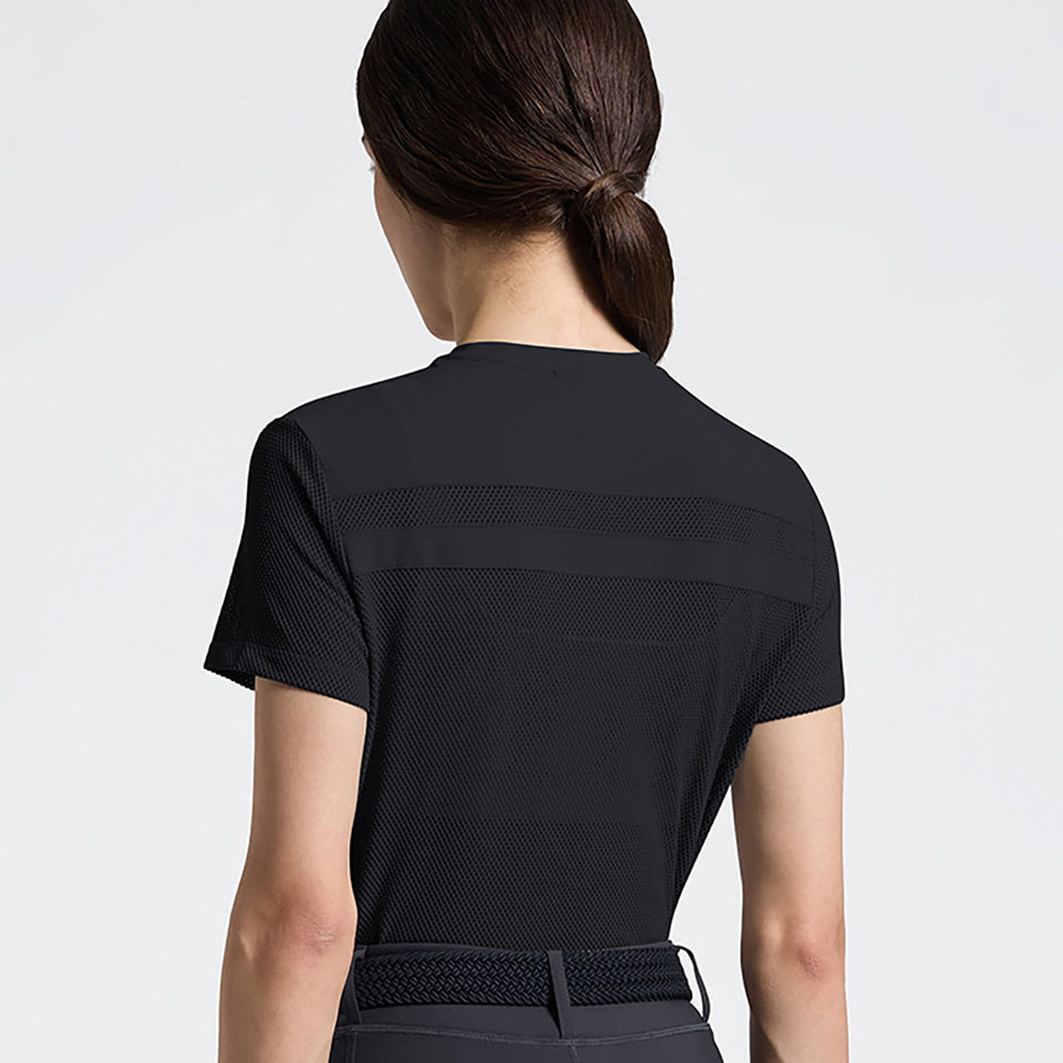 Cavalleria Toscana Perforated Insert T-Shirt - Charcoal Blue