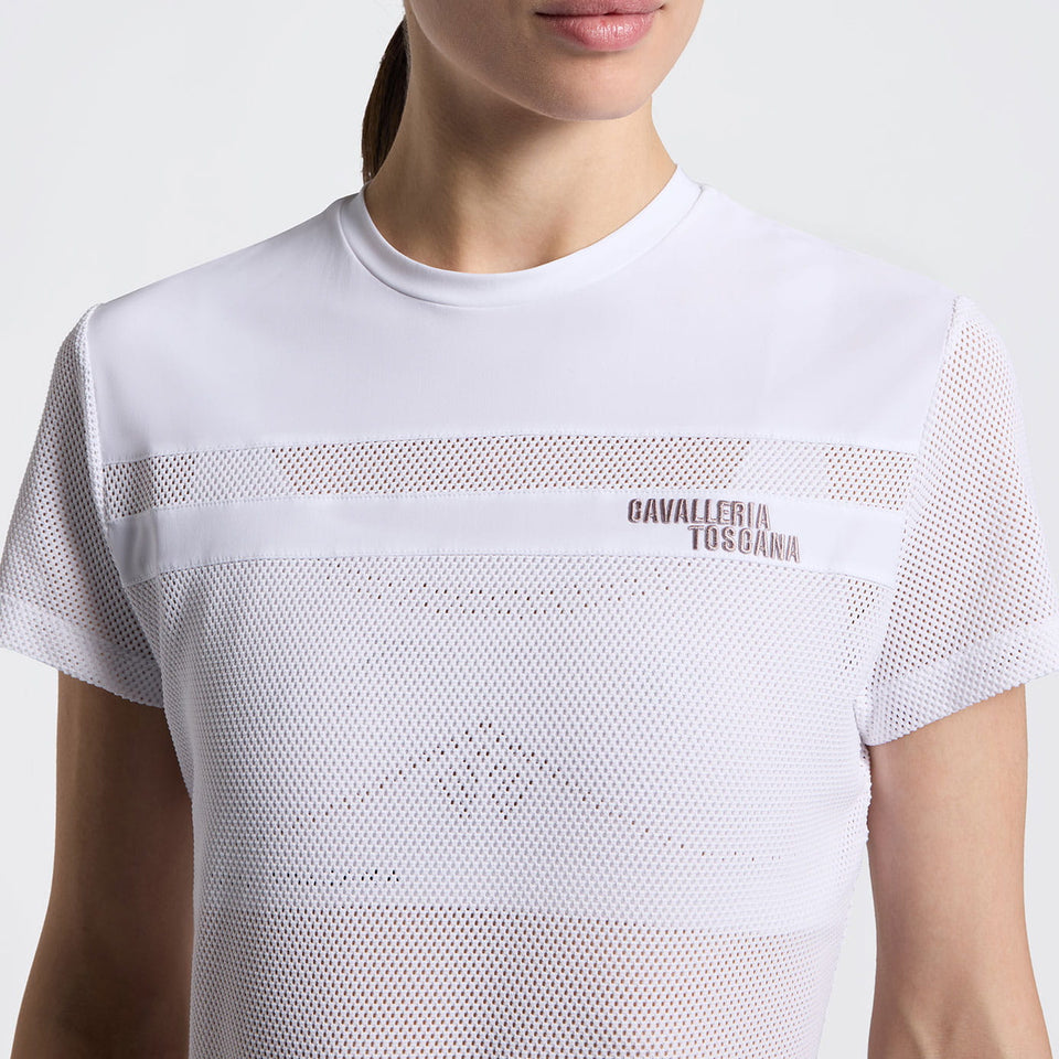 Cavalleria Toscana Perforated Insert T-Shirt - White