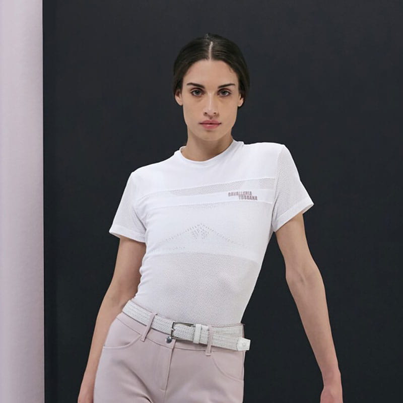 Cavalleria Toscana Perforated Insert T-Shirt - White