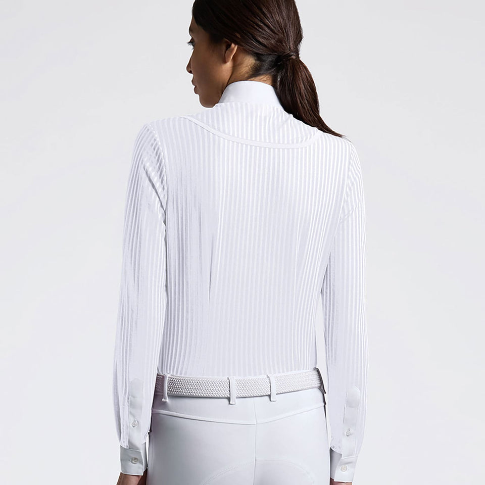 Cavalleria Toscana Stripes Long Sleeve Show Shirt - White