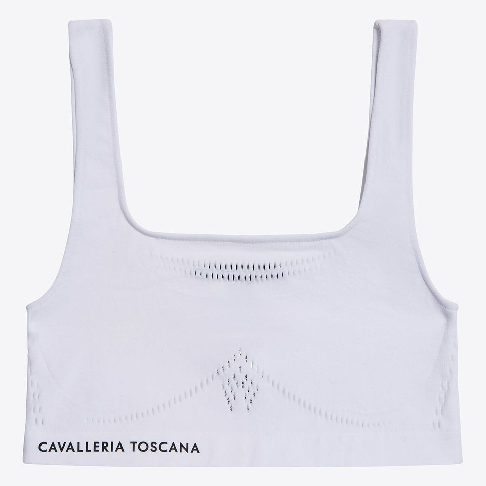 Cavalleria Toscana Tech Knit Sports Bra - White