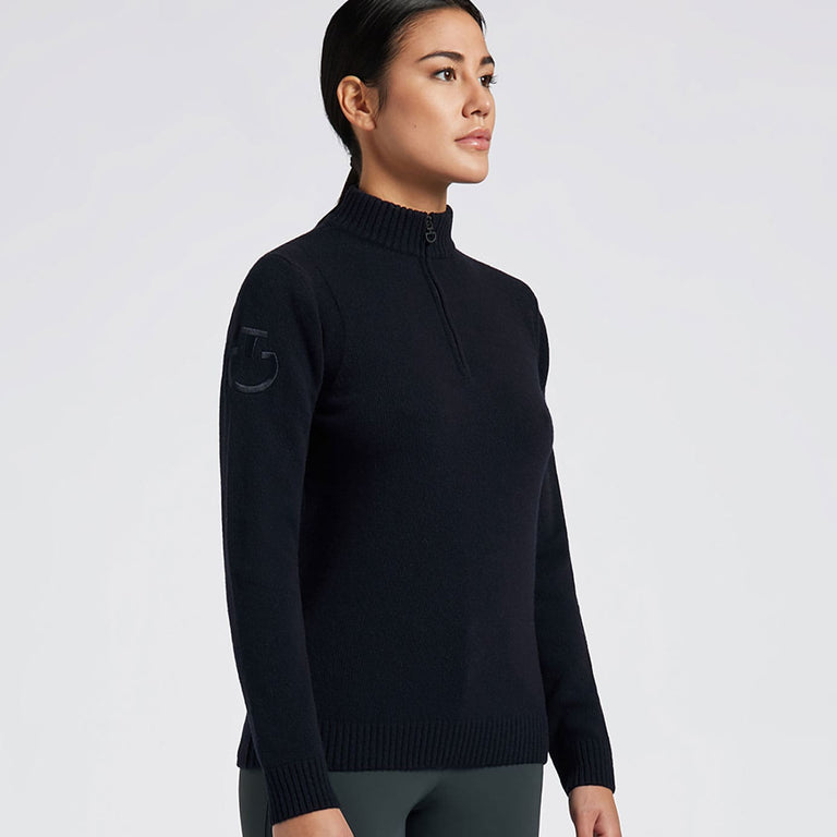 Cavalleria Toscana Men's Lambswool Half Zip Sweater