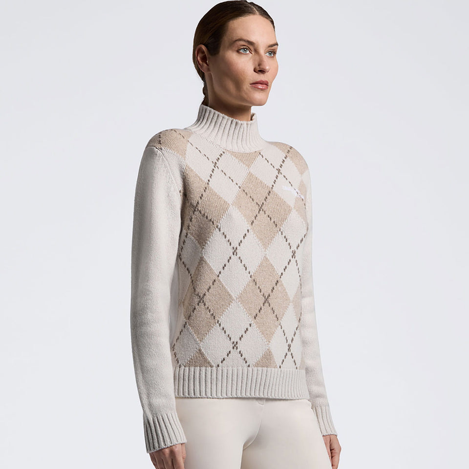 Cavalleria Toscana Pure Wool Turtleneck Sweater - Rombi/Rainy Day