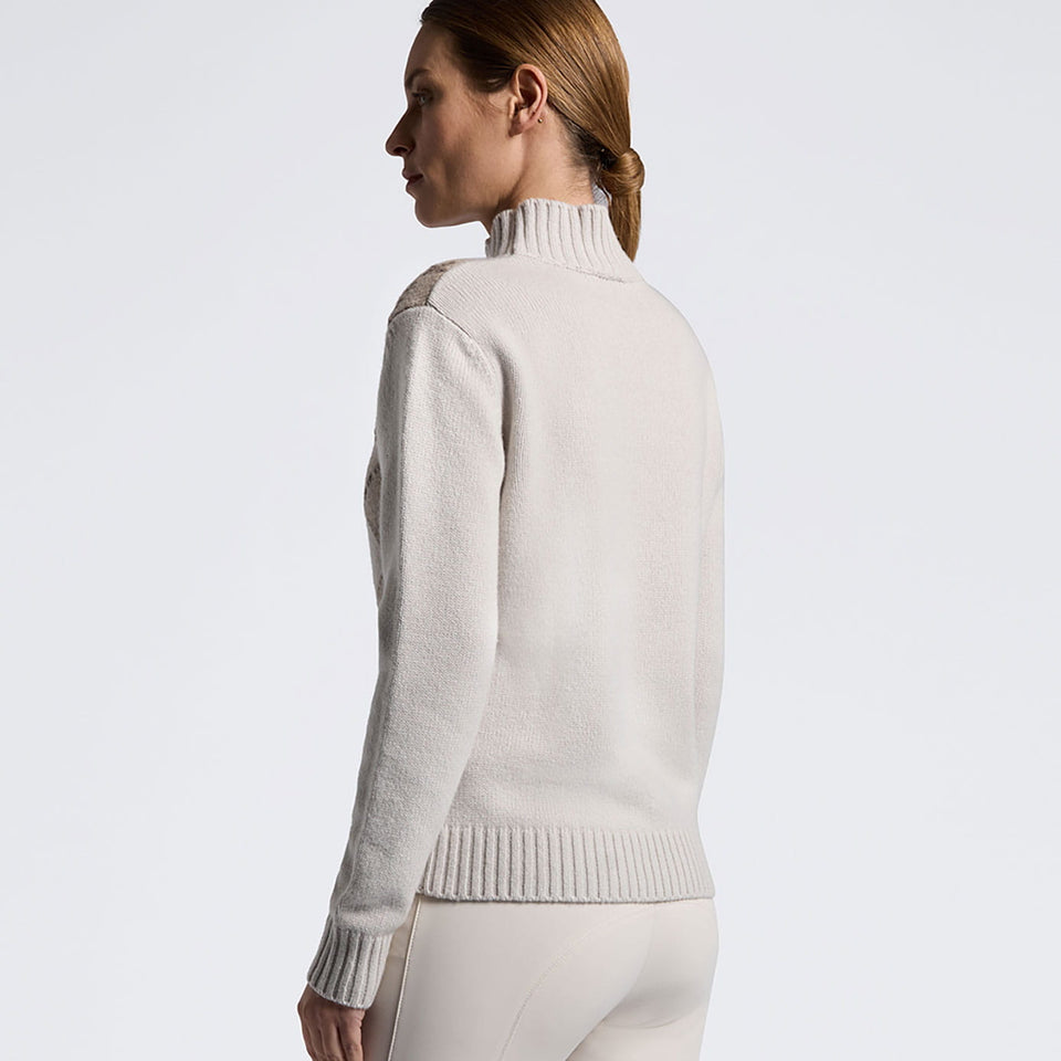 Cavalleria Toscana Pure Wool Turtleneck Sweater - Rombi/Rainy Day