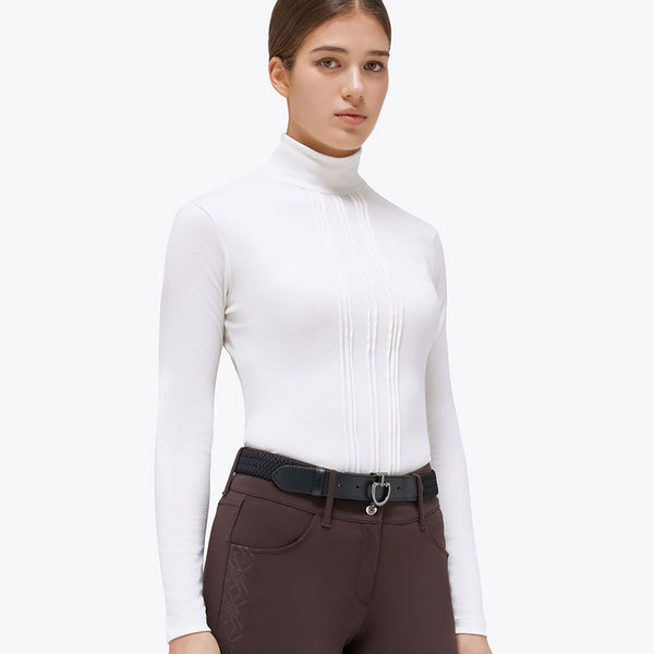 Cavalleria Toscana Tech Wool Pleated Turtleneck Base Layer | Off