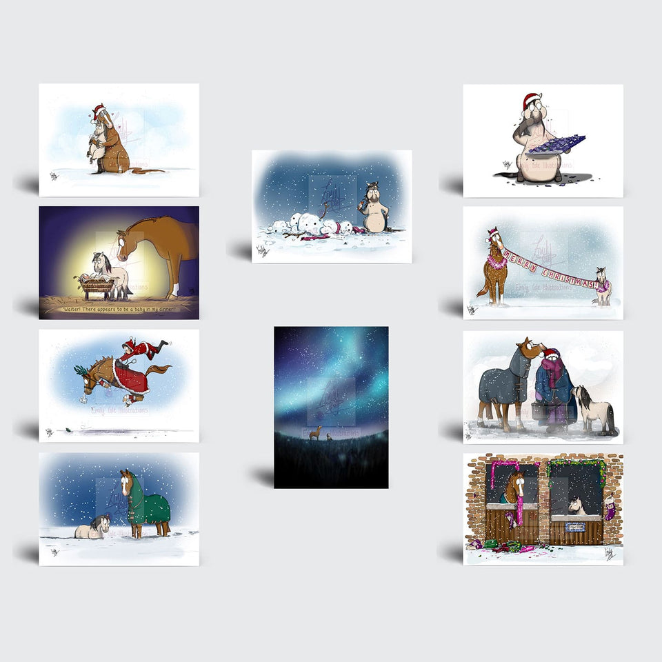 Emily Cole 'The Companion Pony' Christmas Card Set (Pack of 10)