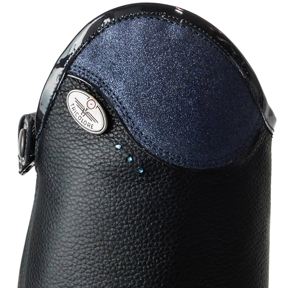 De Niro Black Salentino Riding Boots with Navy Glitter Top