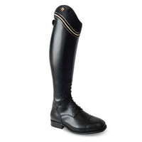 De Niro S2602 Black Riding Boots with Iride Lisa Top and Golden Pearls