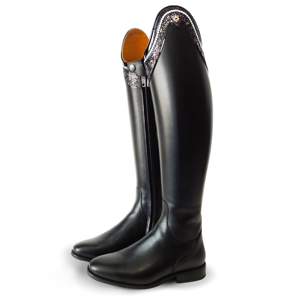De Niro Black Bellini Dressage Boots with Crystals