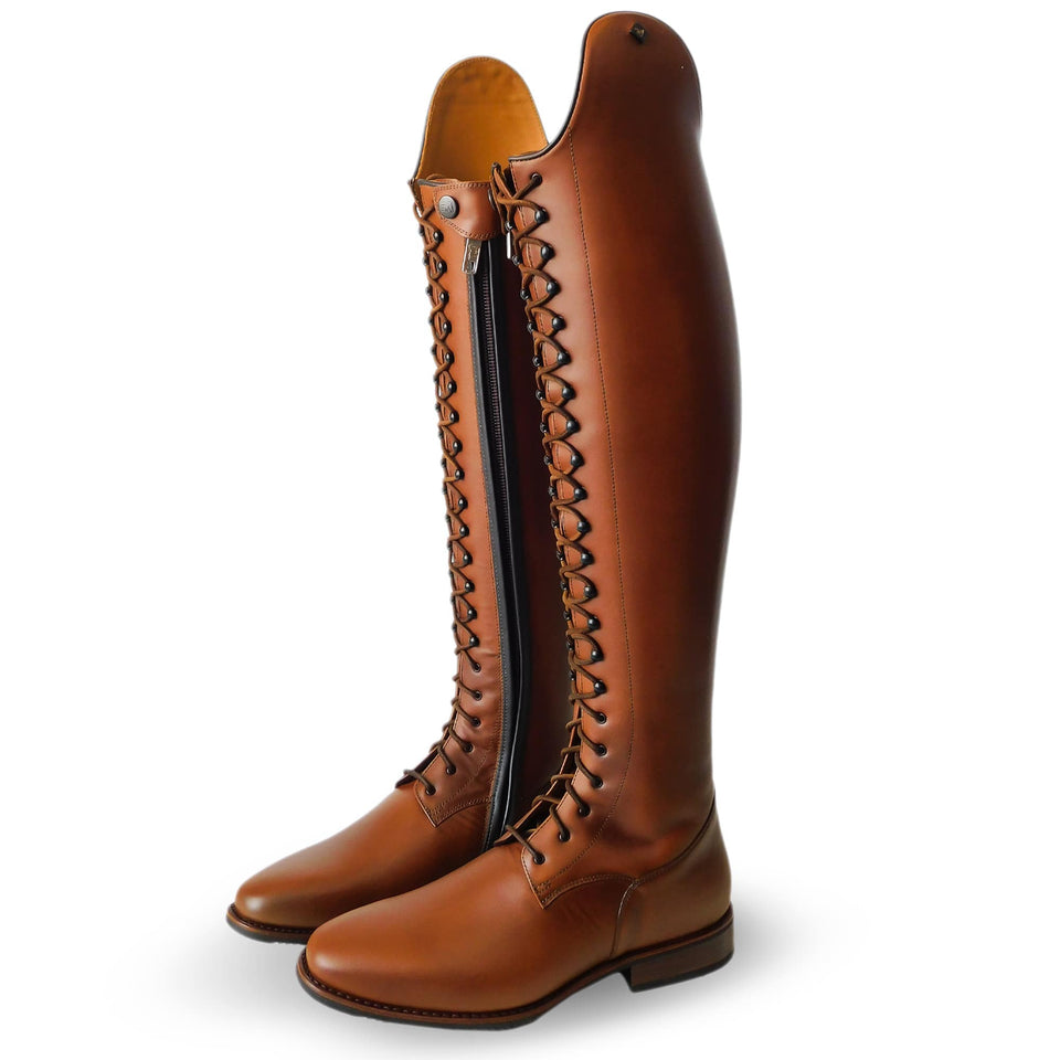 De Niro Tintoretto Lace Up Riding Boots - Vintage Oxford