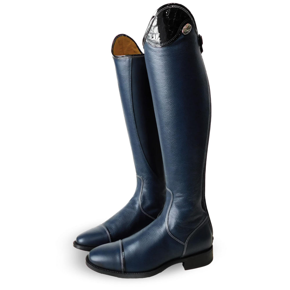 De Niro Blue Salentino Riding Boots with Lucidi Blue Top