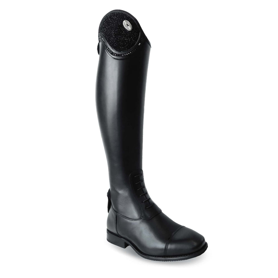 De Niro Salento Riding Boots with Black Stardust Top and Jet Crystals