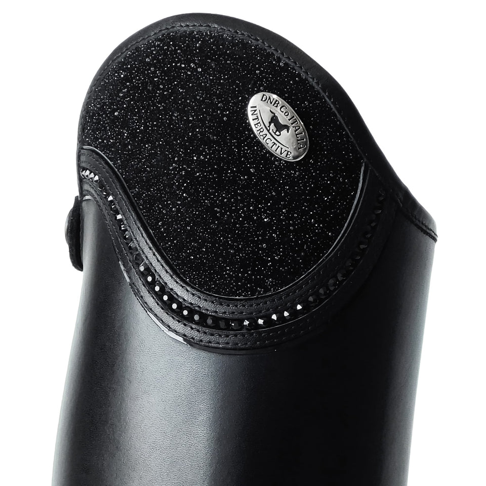 De Niro Salento Riding Boots with Black Stardust Top and Jet Crystals