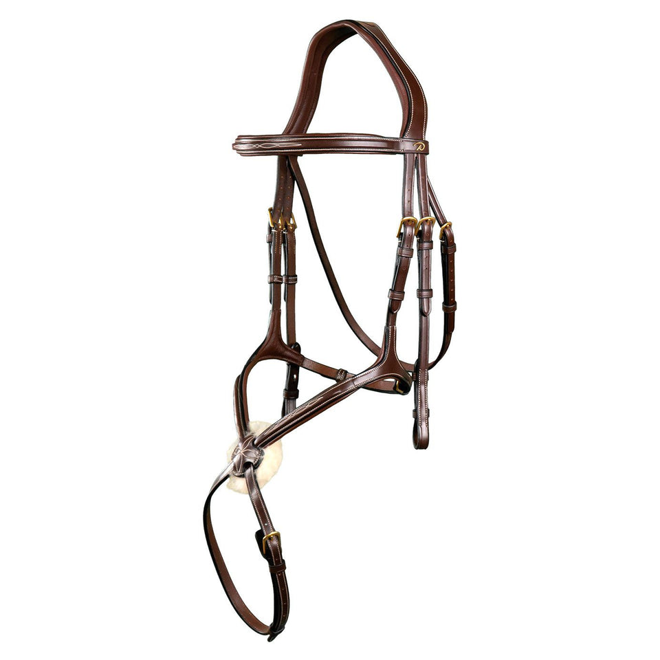 Dy'on D Collection Grackle Noseband Bridle - Brown