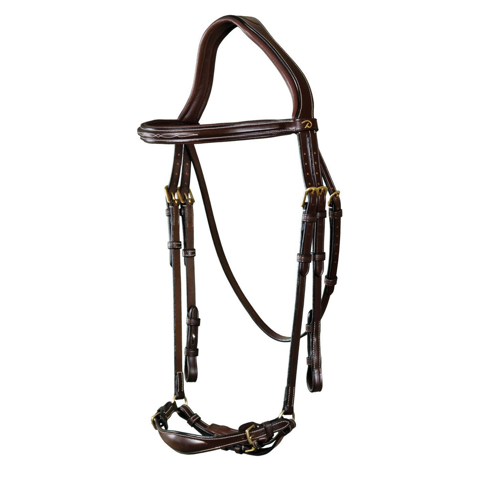 Dy'on D Collection Adjustable Drop Noseband Bridle - Brown