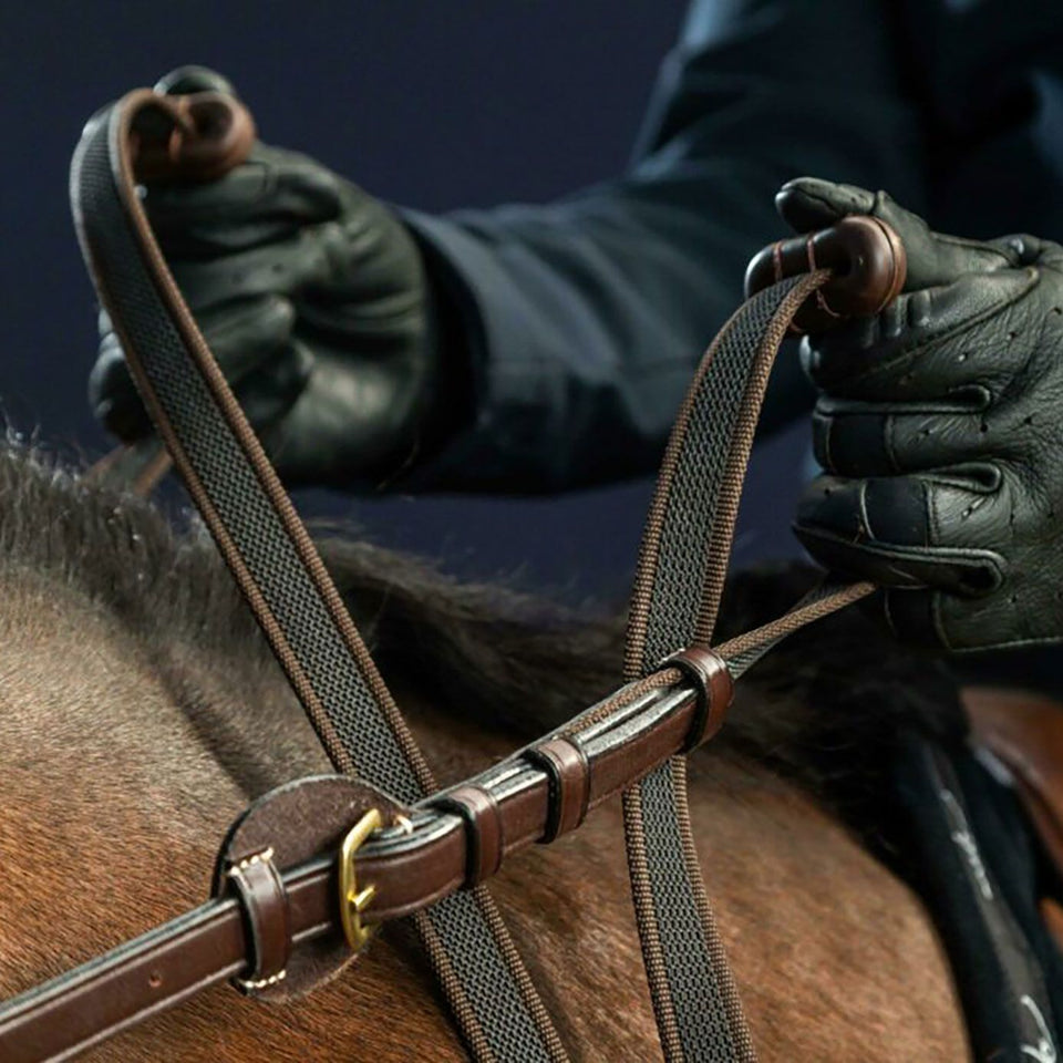 Dy'on D Collection 5/8in Adjustable Reins - Brown
