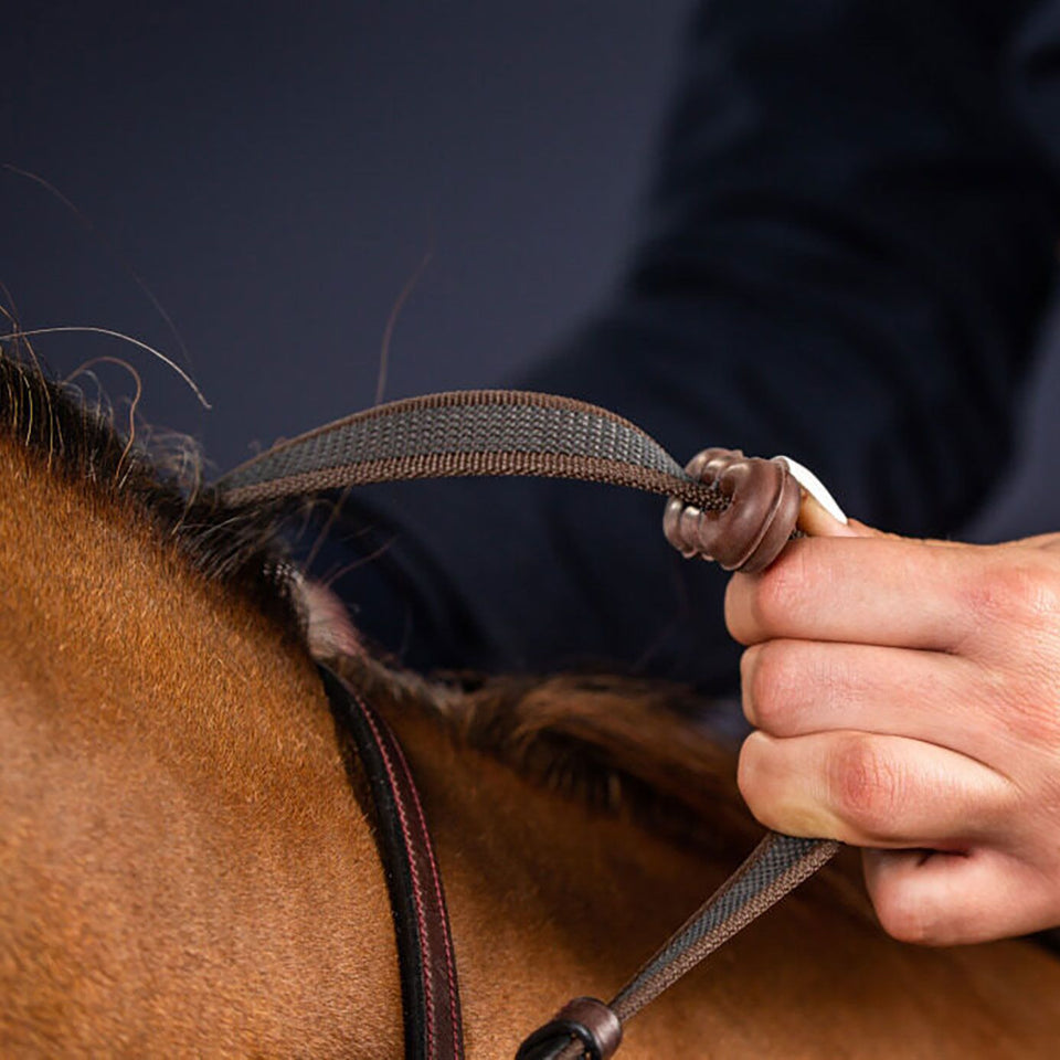 Dy'on New English 5/8in Adjustable Reins - Brown
