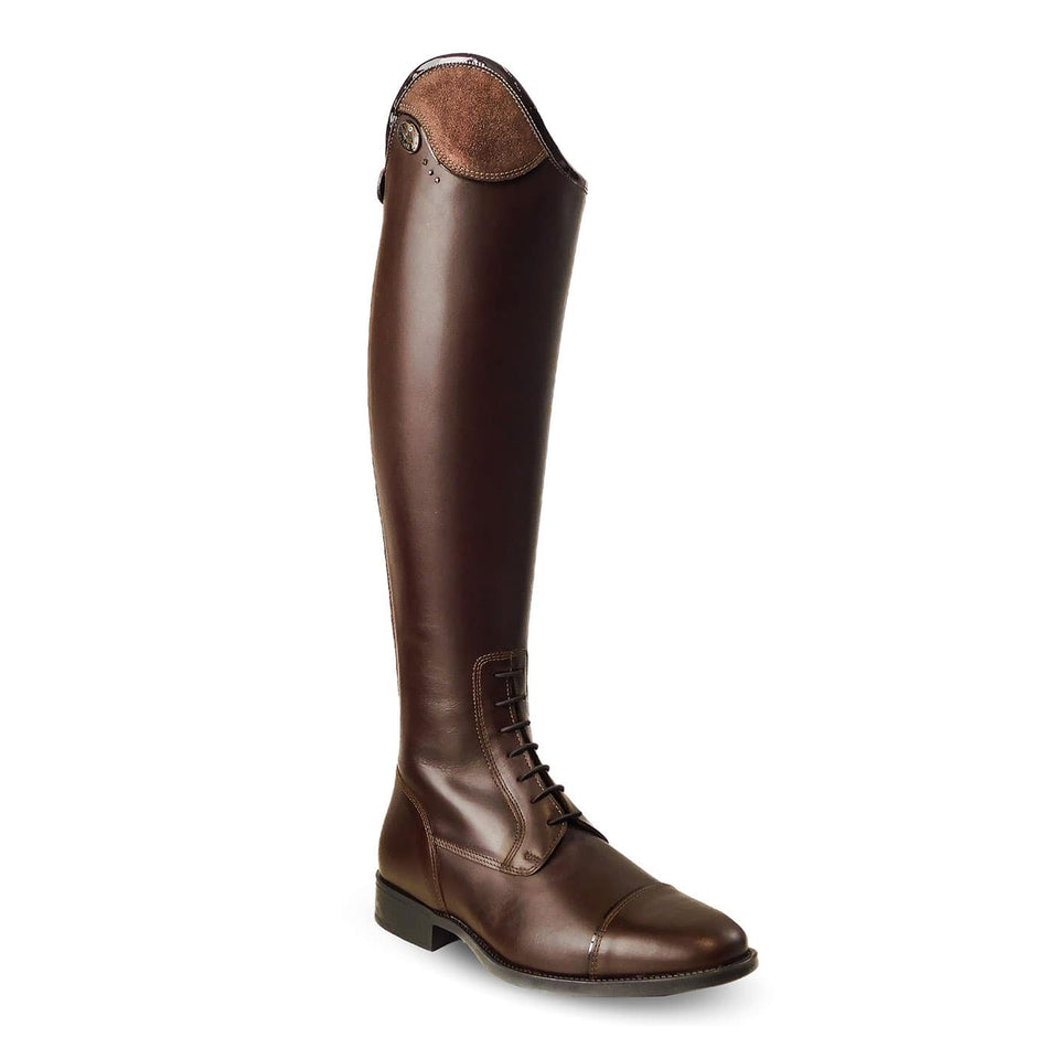 De Niro Smooth Brown Salentino Riding Boots with Glitter Top