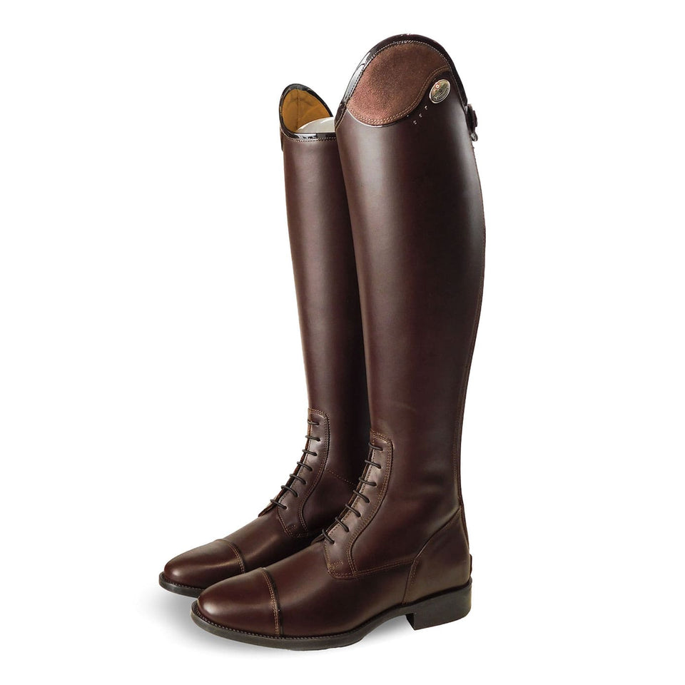 De Niro Smooth Brown Salentino Riding Boots with Glitter Top