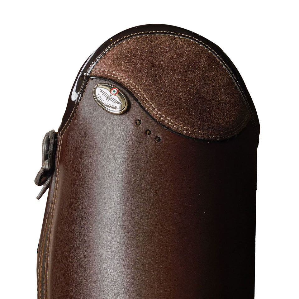 De Niro Smooth Brown Salentino Riding Boots with Glitter Top