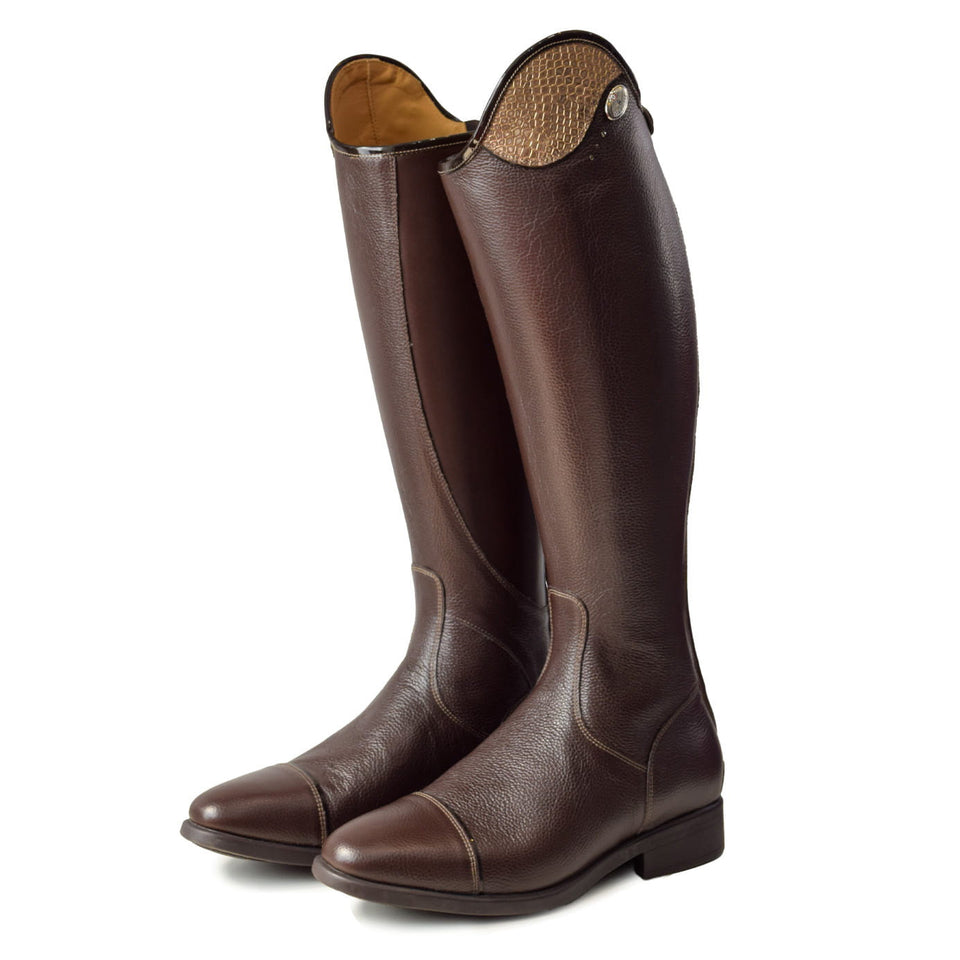 De Niro Brown Salentino Riding Boots with Regal Brown Top