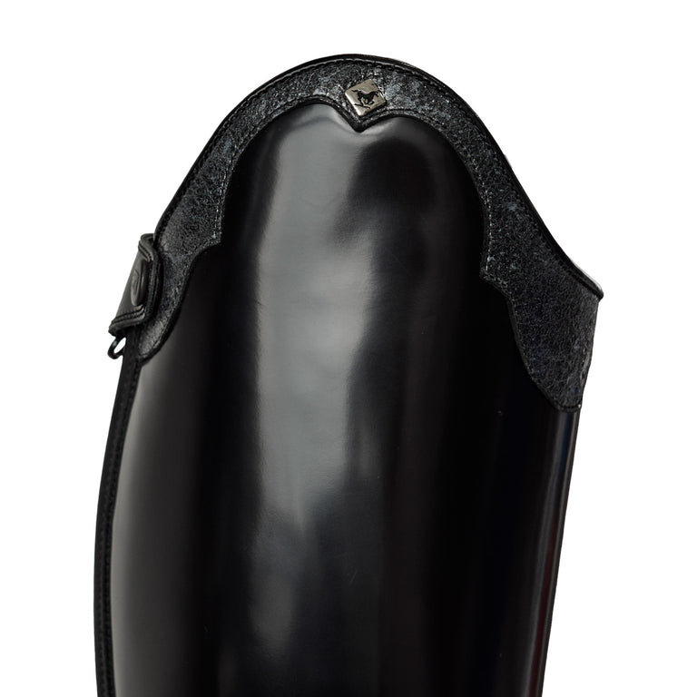 De Niro S3601 Brushed Black Riding Boots with Codone Pioggia Grigio Top